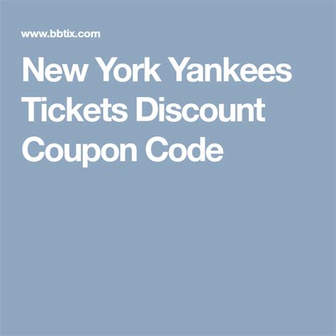 yankee tickets discount coupons